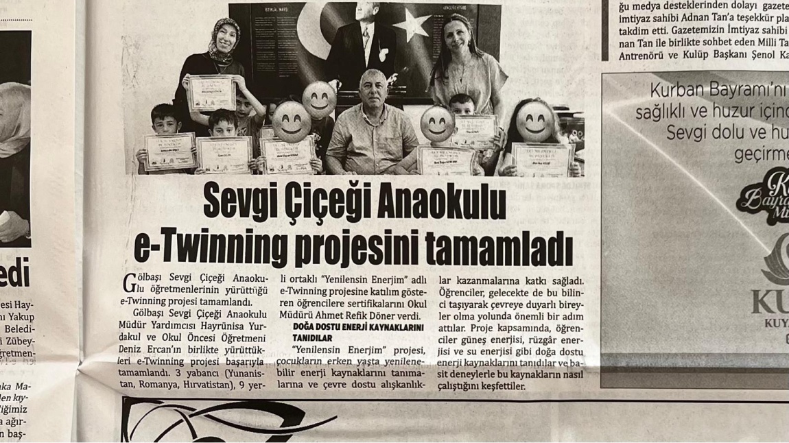  eTwinning Projemiz Göl Haber Gazetesi'nde Yayınlandı.